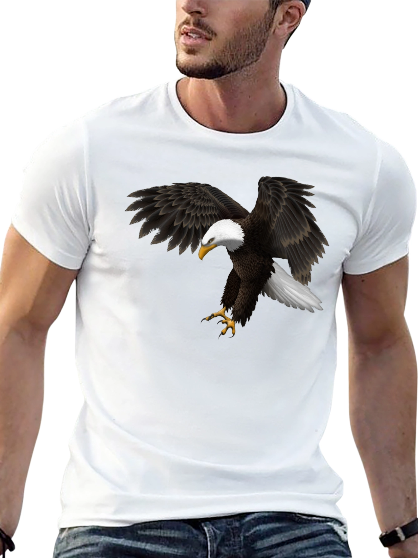 Bald Eagle Graphic Black T-Shirt - Mens Apparel