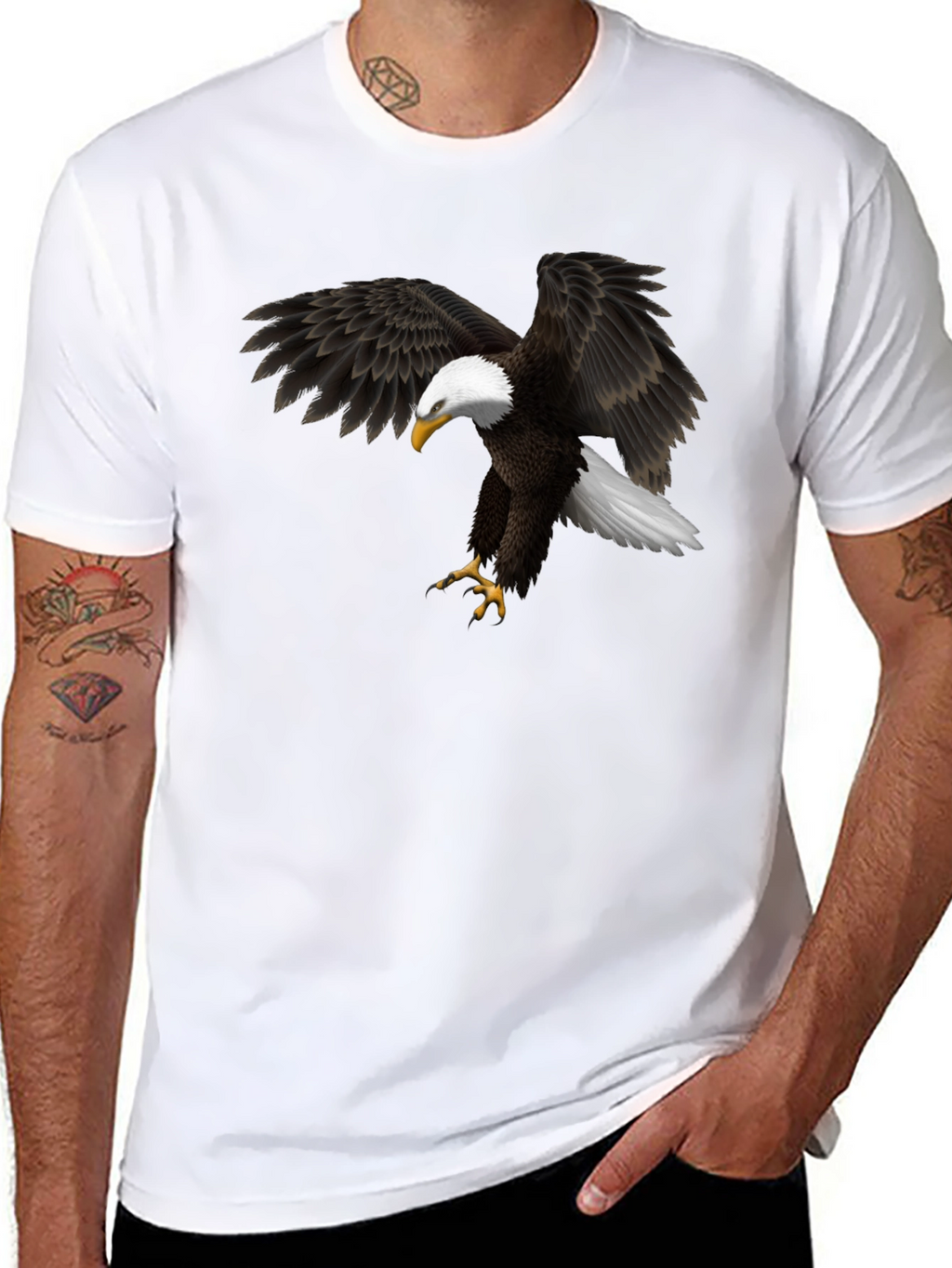 Bald Eagle Graphic Black T-Shirt - Mens Apparel