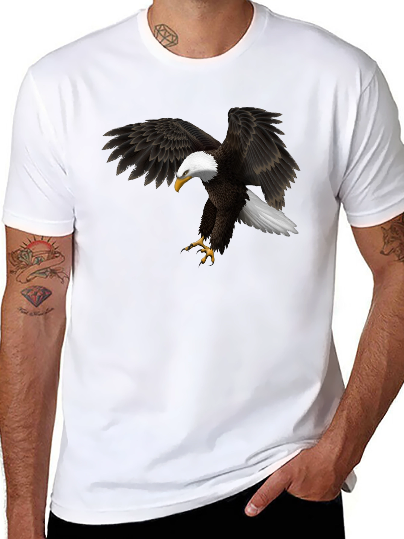 Bald Eagle Graphic Black T-Shirt - Mens Apparel