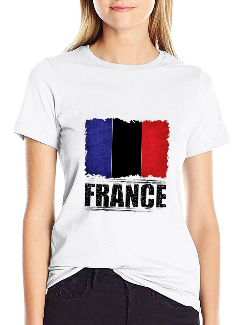 France Flag Graphic Tee - Black