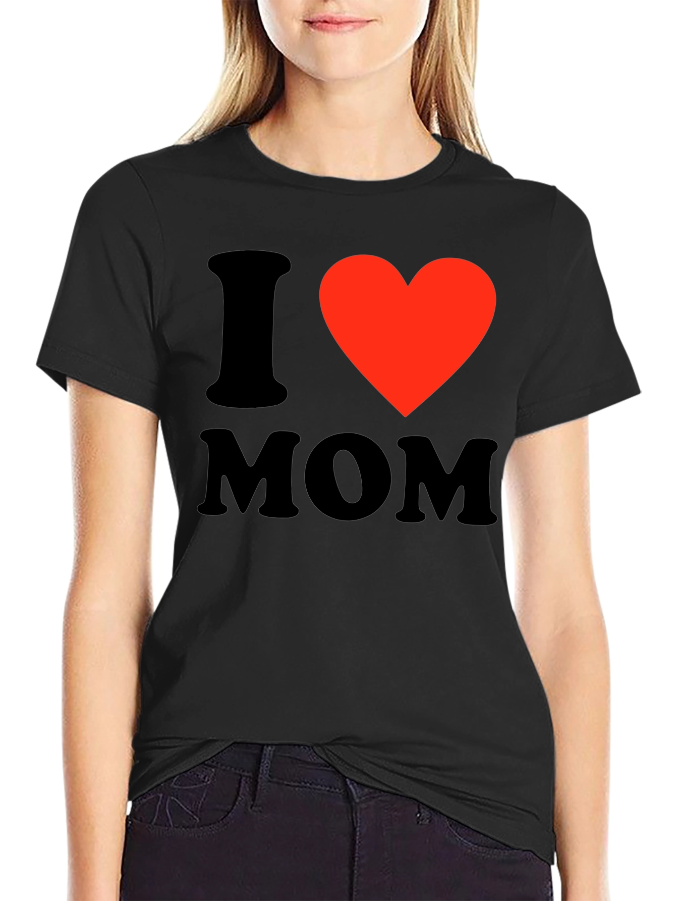 I Heart Mom Black T-Shirt - Express Your Love!