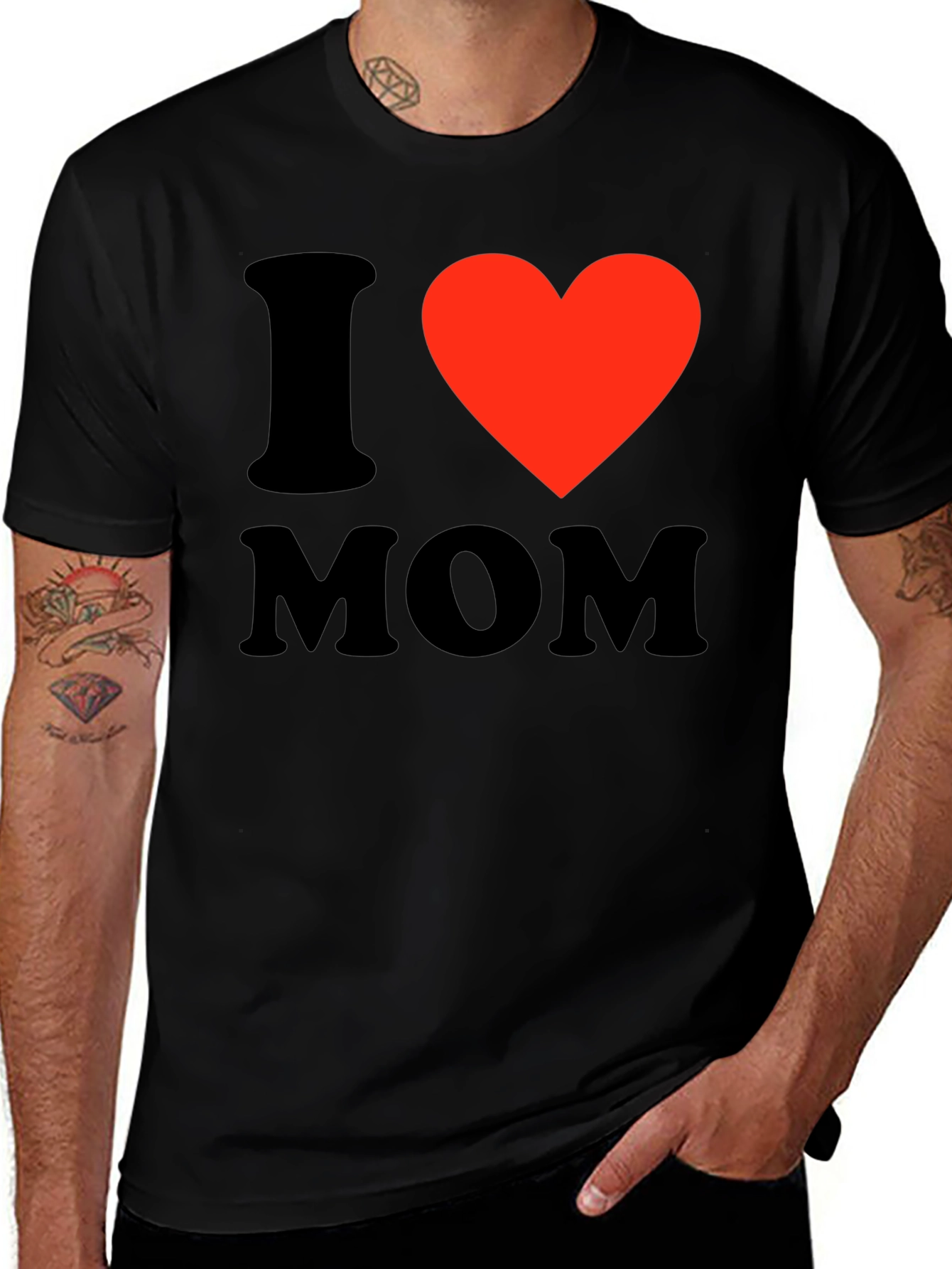 I Heart Mom Black T-Shirt - Express Your Love!
