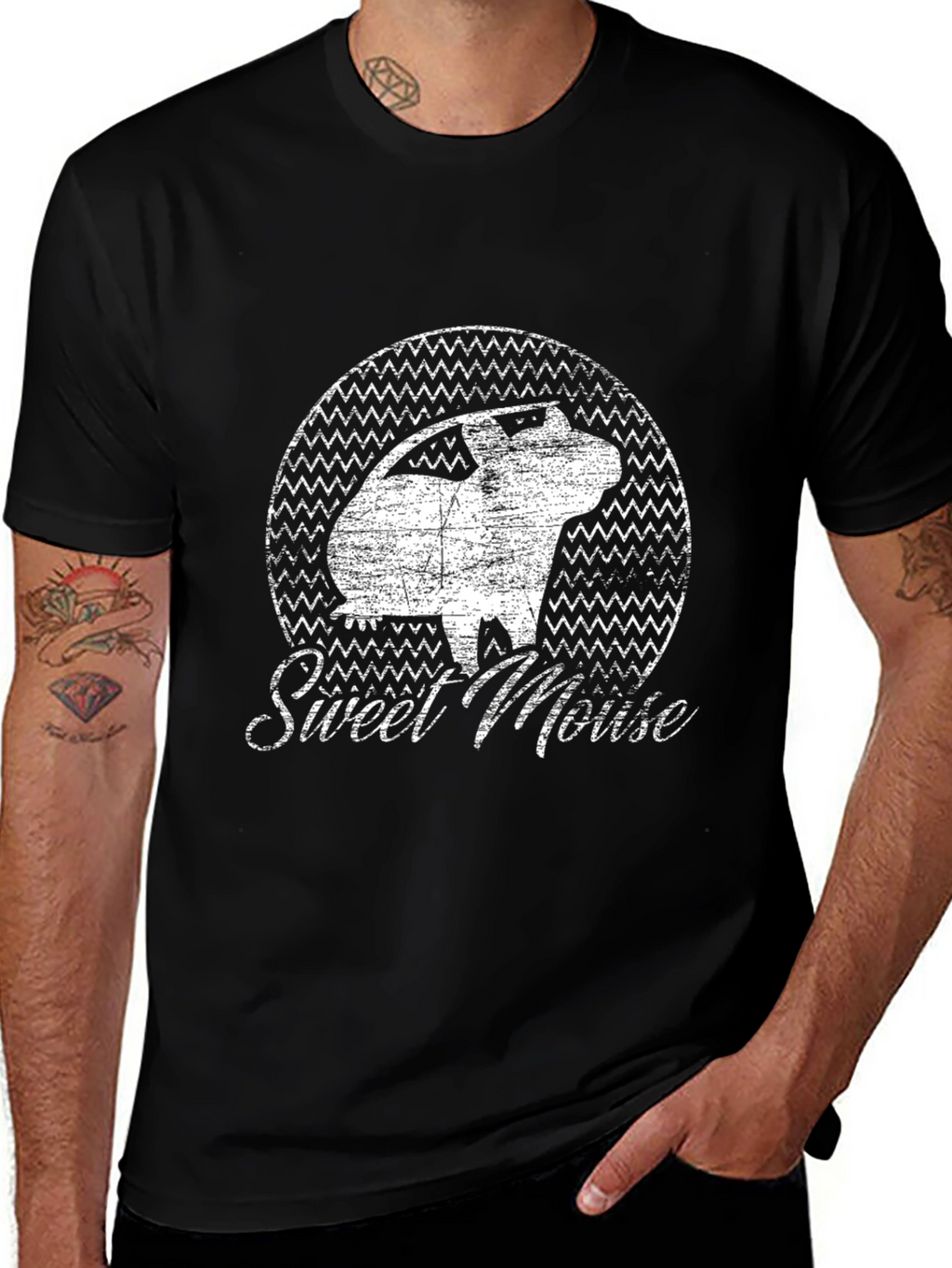 Sweet Mouse Graphic Tee - Distressed Print