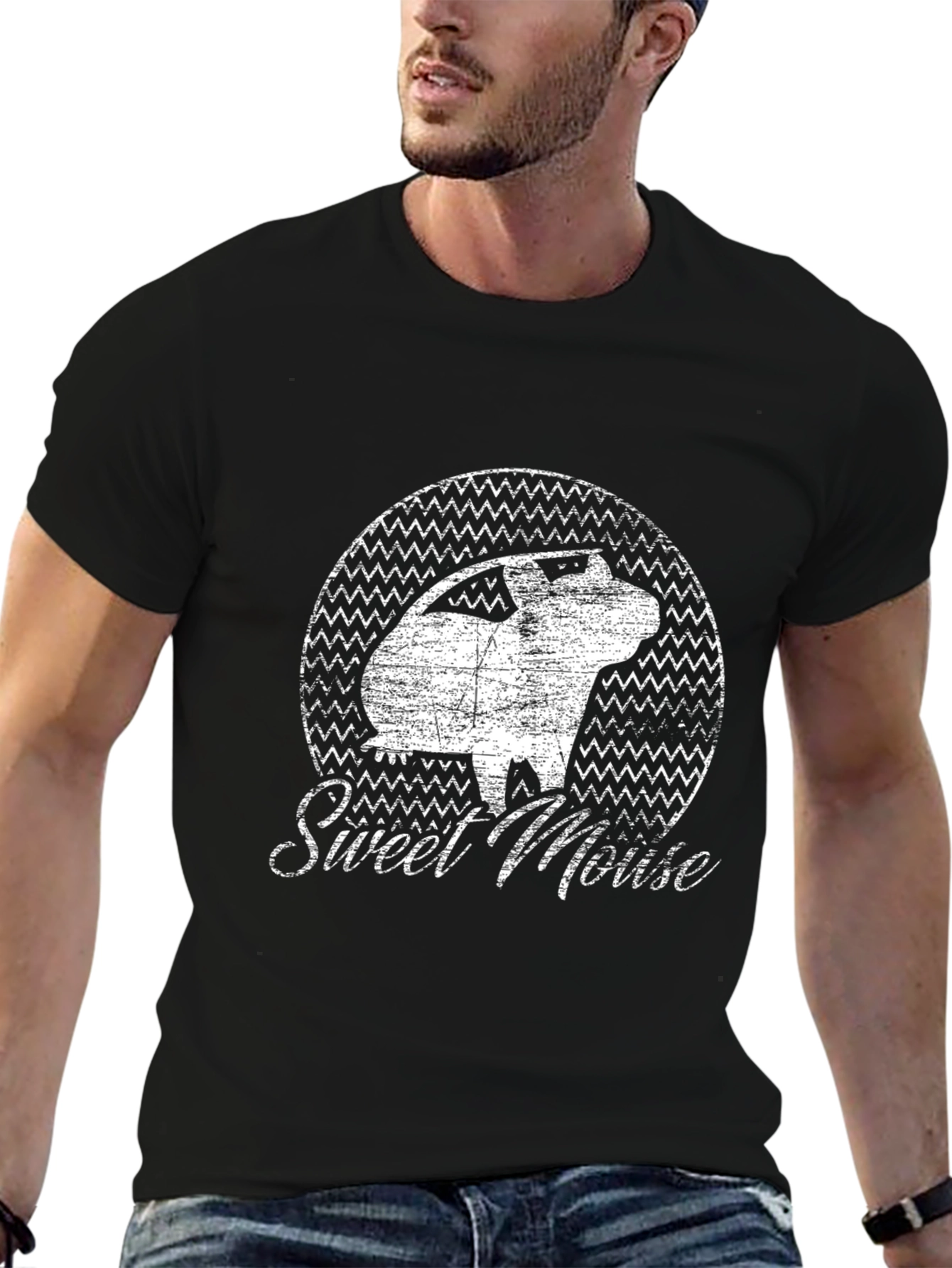 Sweet Mouse Graphic Tee - Distressed Print