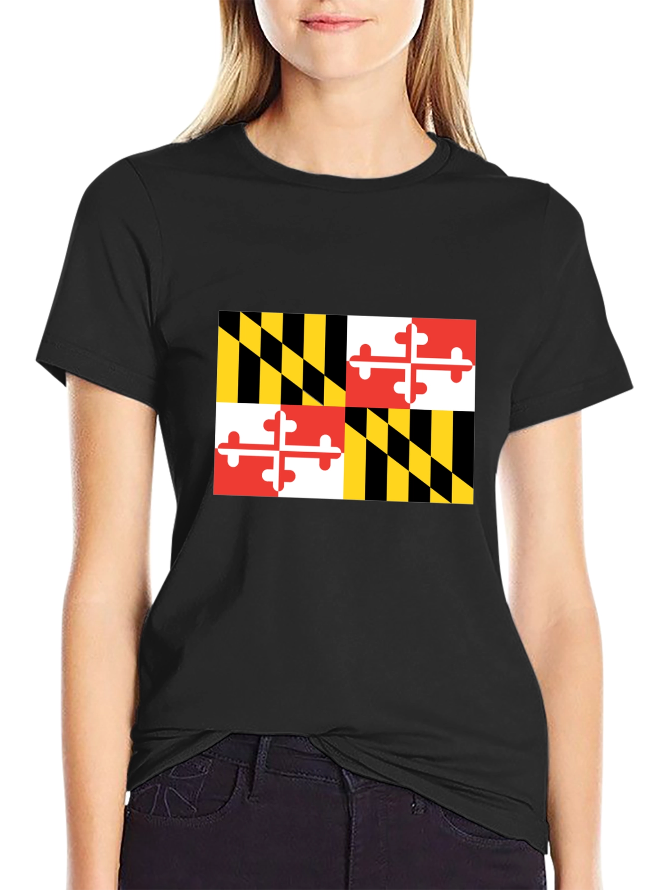 Maryland Flag Graphic Black T-Shirt