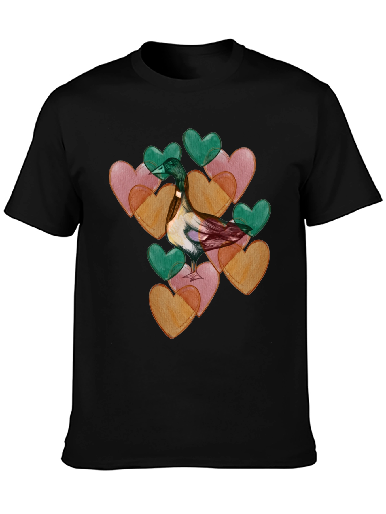 Duck Love Heart Valentines Day T-Shirt