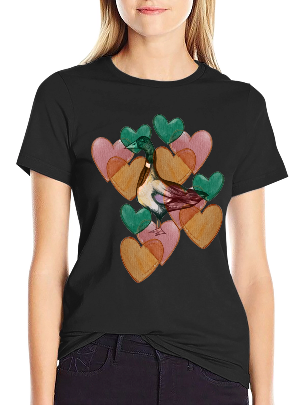 Duck Love Heart Valentines Day T-Shirt