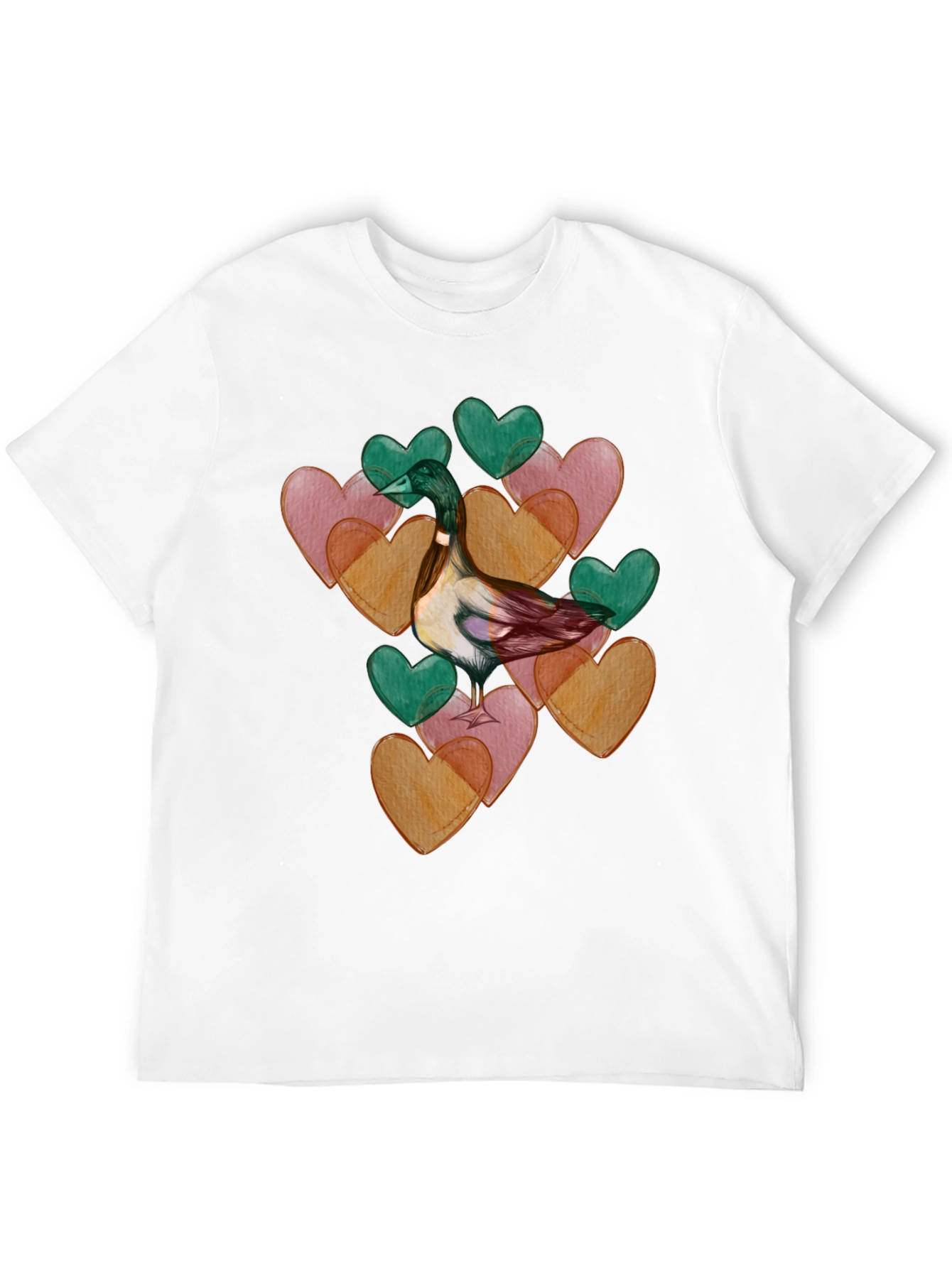 Duck Love Heart Valentines Day T-Shirt
