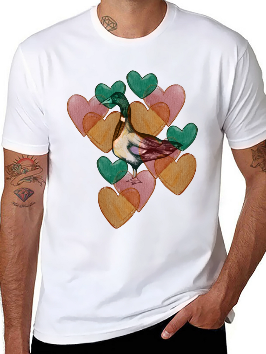 Duck Love Heart Valentines Day T-Shirt