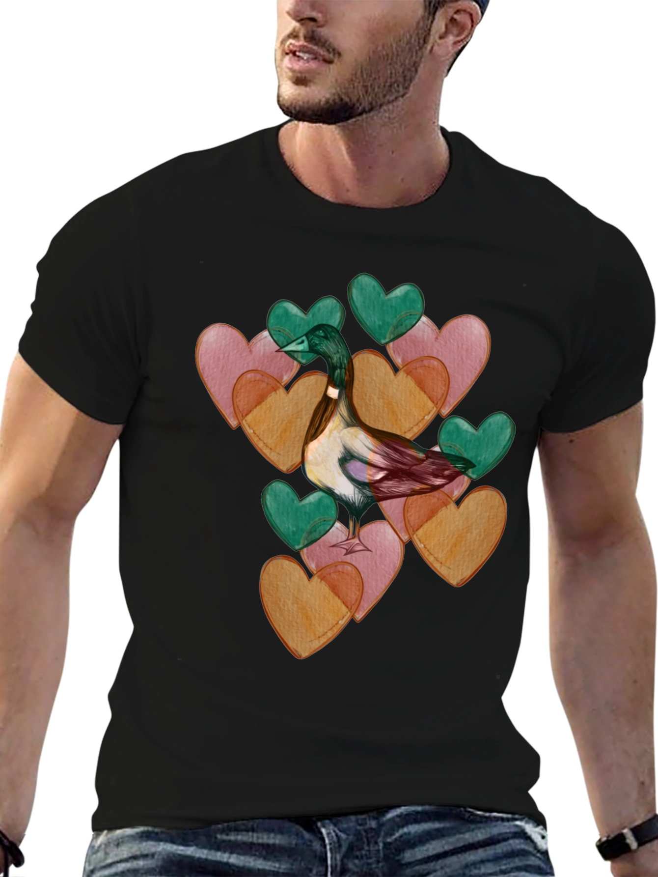 Duck Love Heart Valentines Day T-Shirt