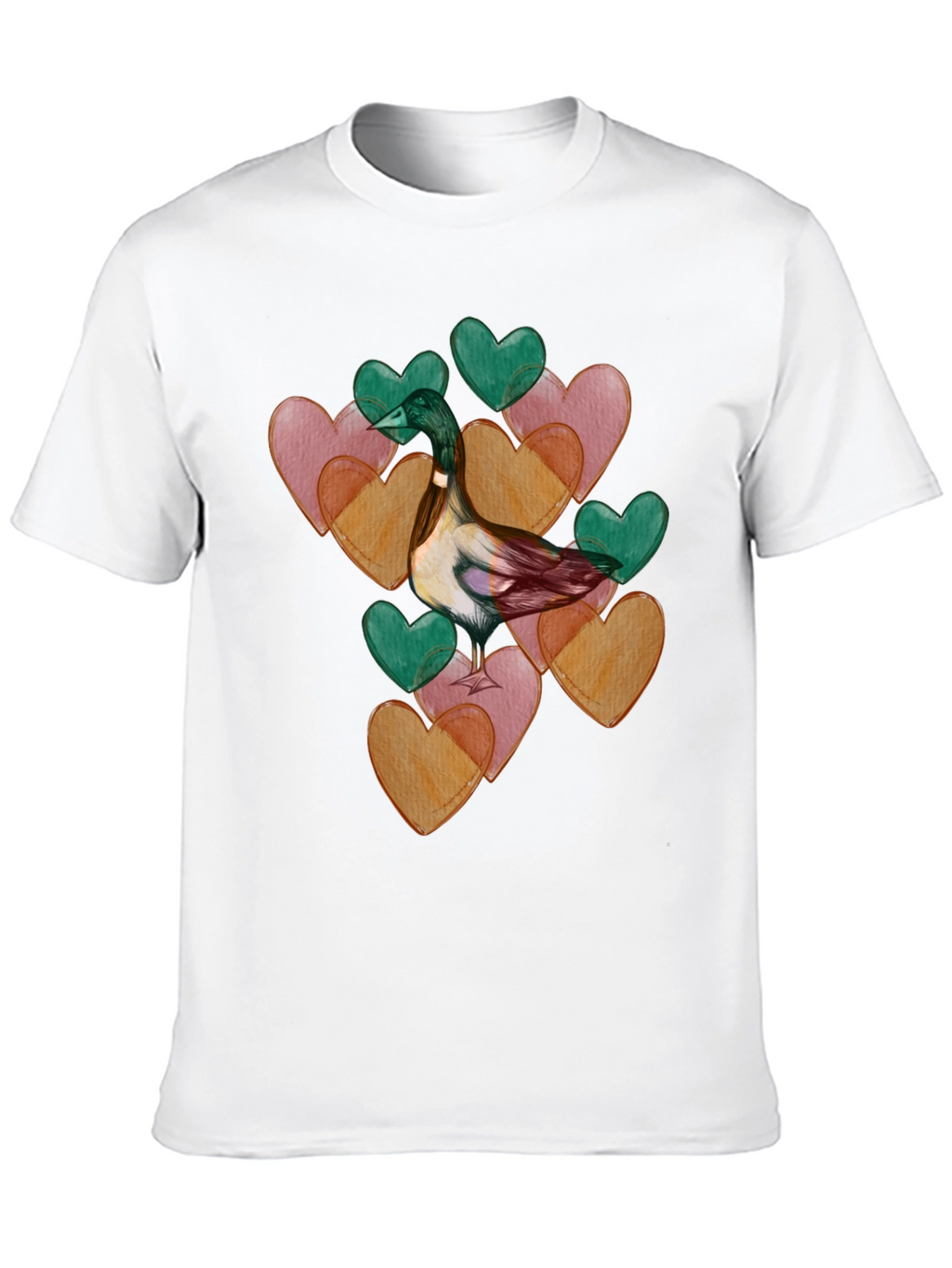 Duck Love Heart Valentines Day T-Shirt
