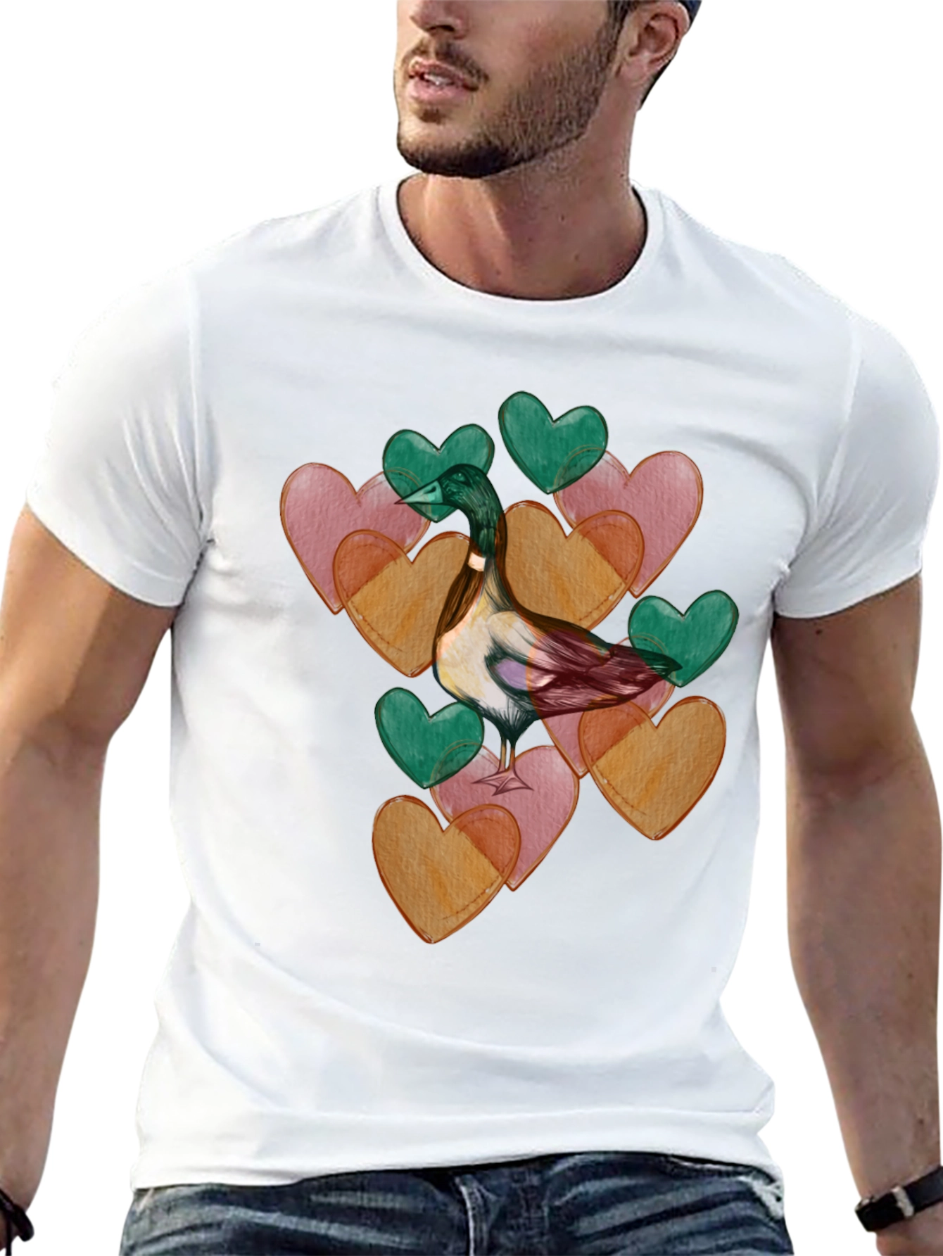 Duck Love Heart Valentines Day T-Shirt