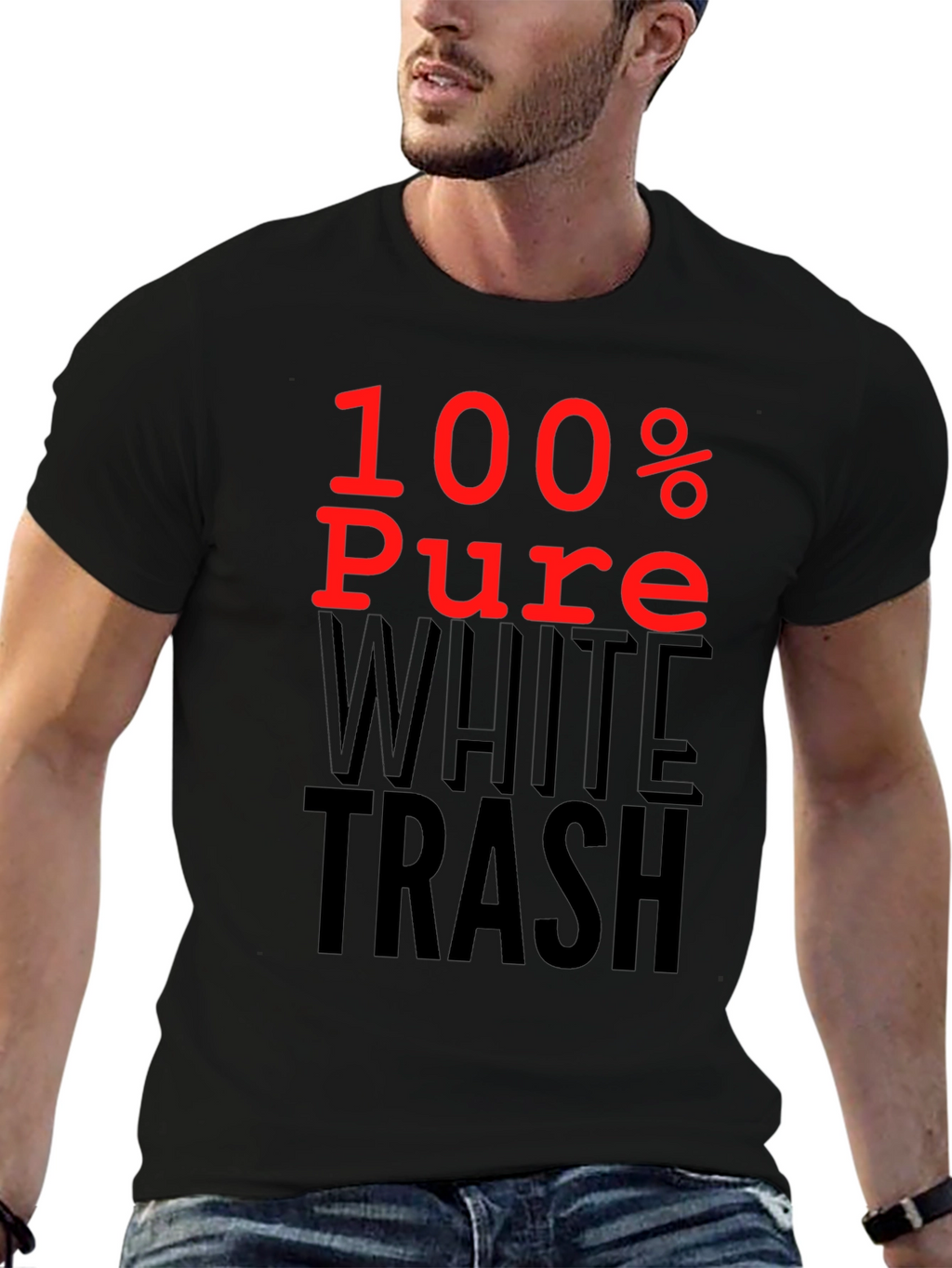 100% Pure White Trash Graphic Tee