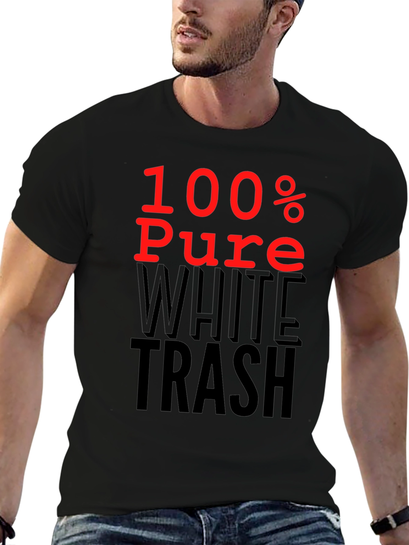 100% Pure White Trash Graphic Tee