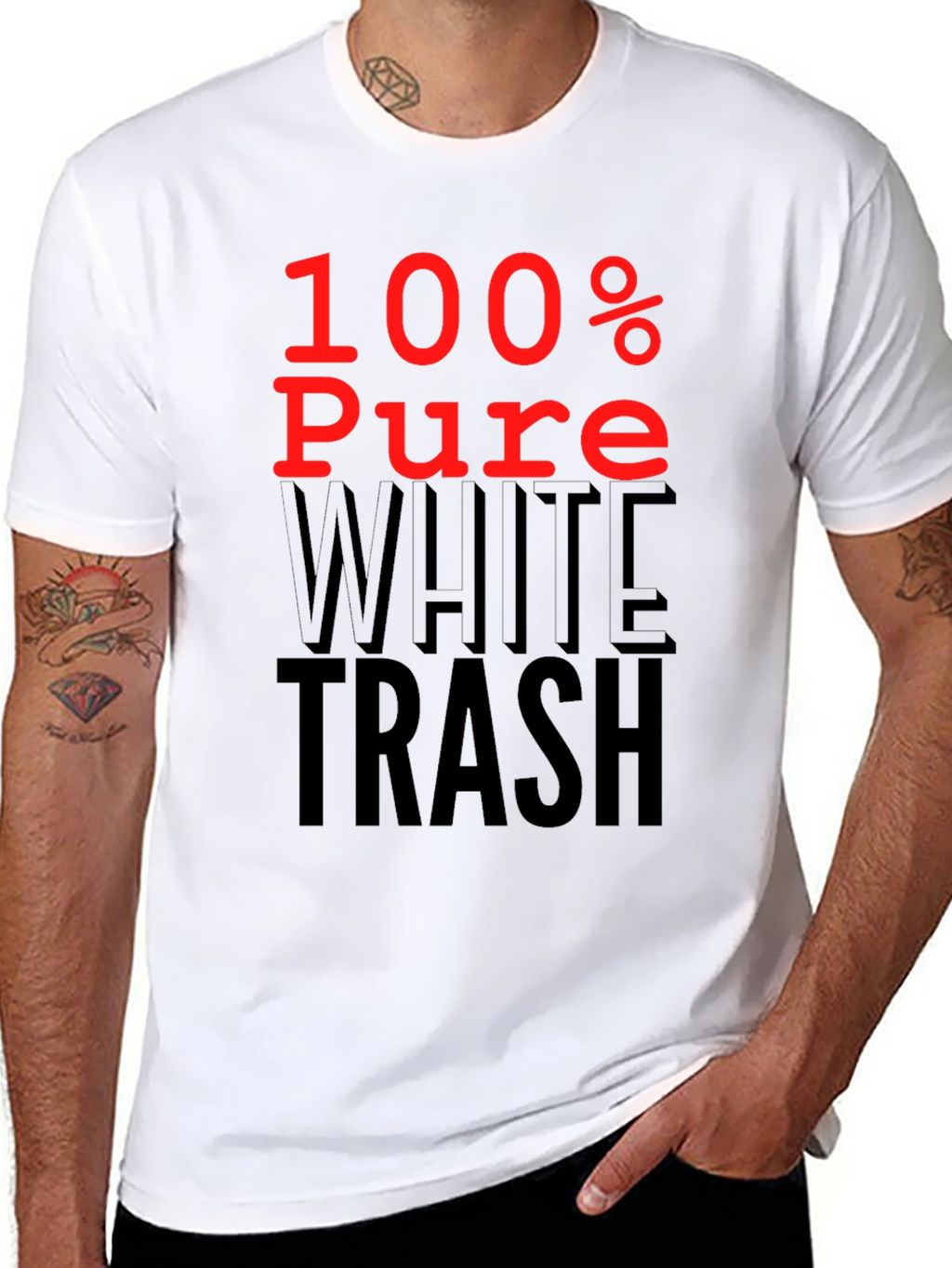 100% Pure White Trash Graphic Tee