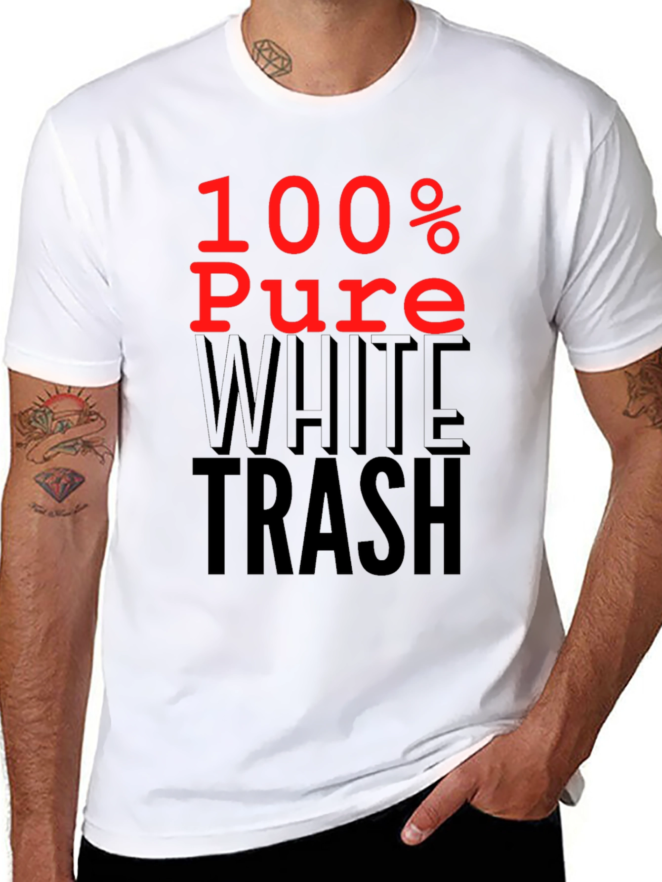 100% Pure White Trash Graphic Tee