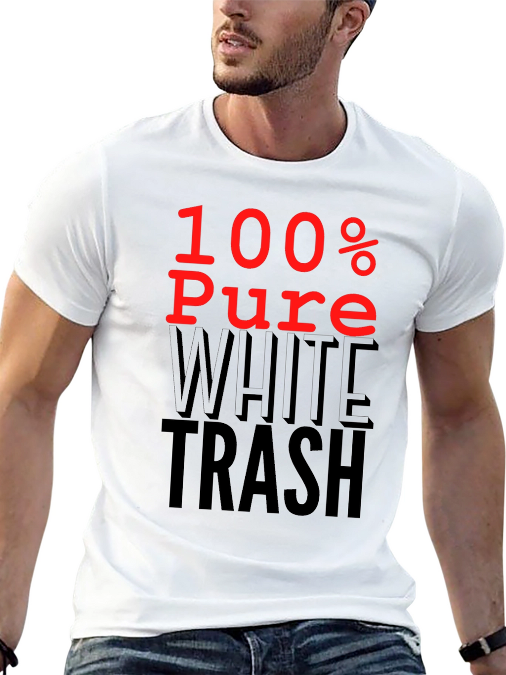 100% Pure White Trash Graphic Tee
