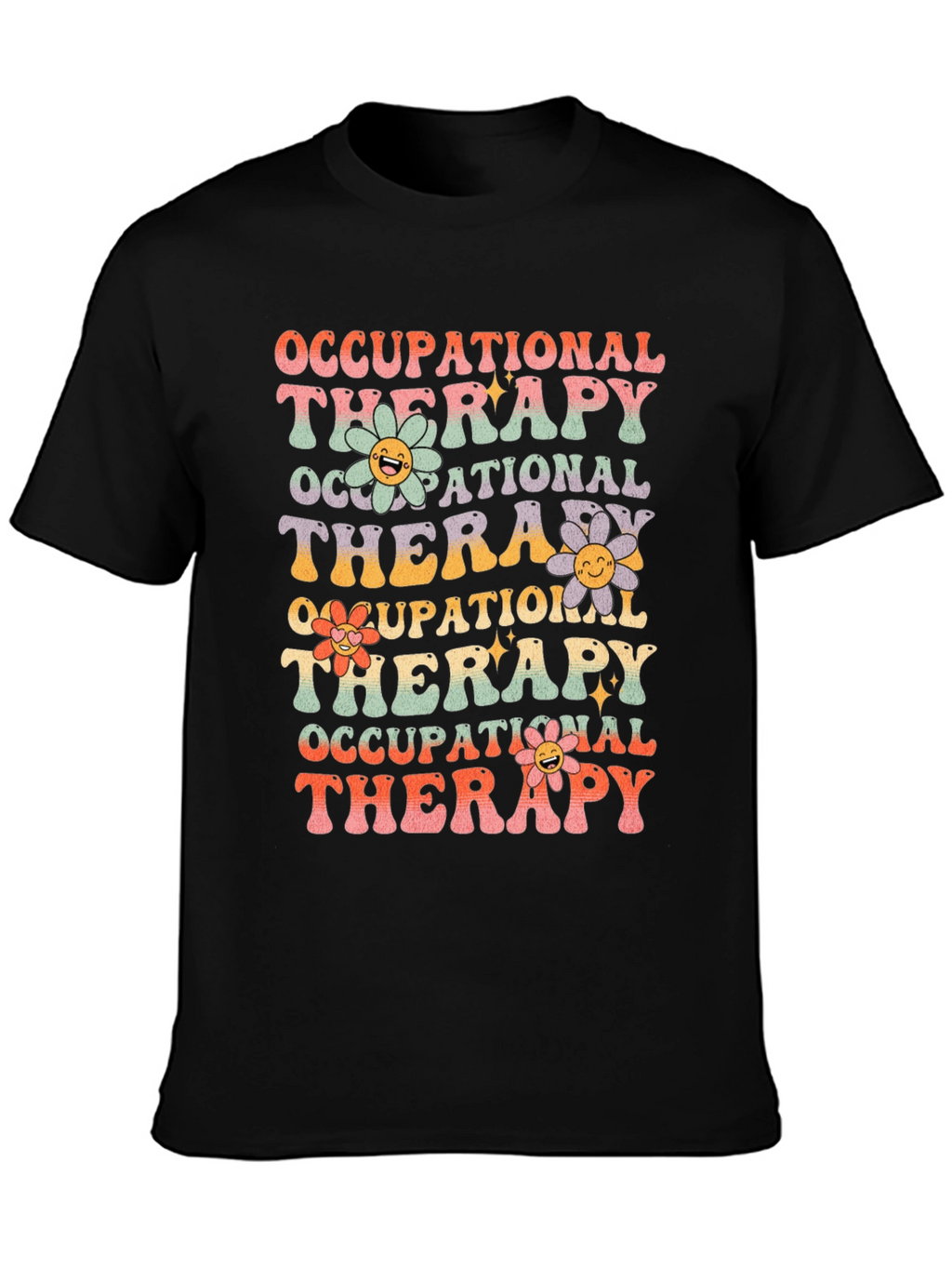 Occupational Therapy T-Shirt with Retro Floral Design