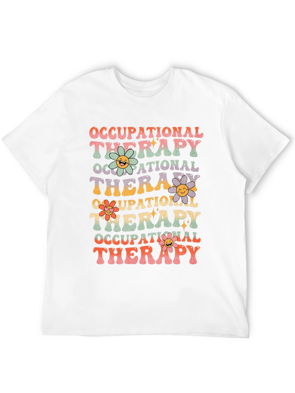Occupational Therapy T-Shirt with Retro Floral Design