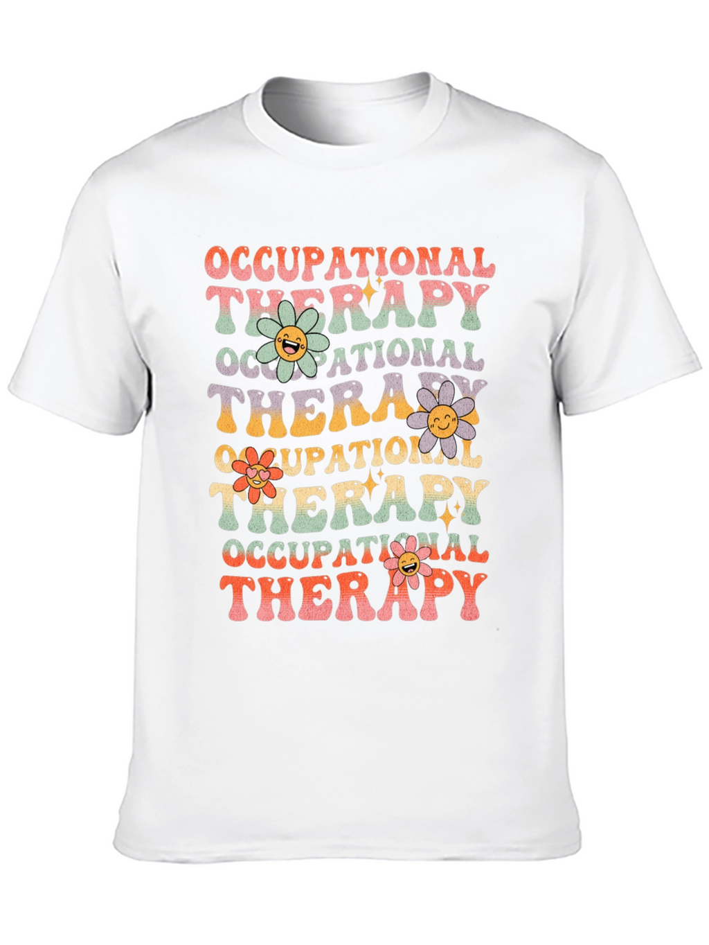 Occupational Therapy T-Shirt with Retro Floral Design