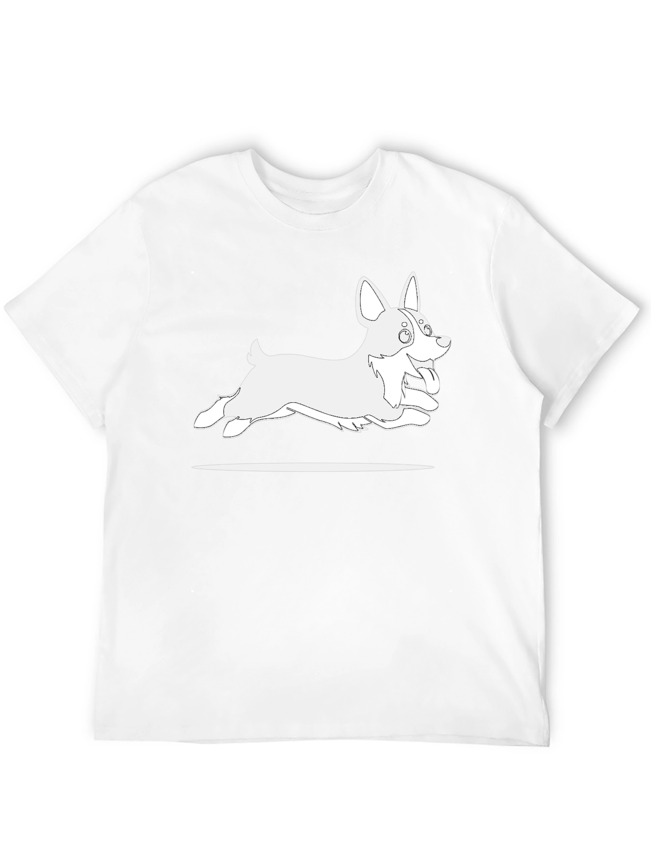 Black T-Shirt with Cartoon Dog Graphic