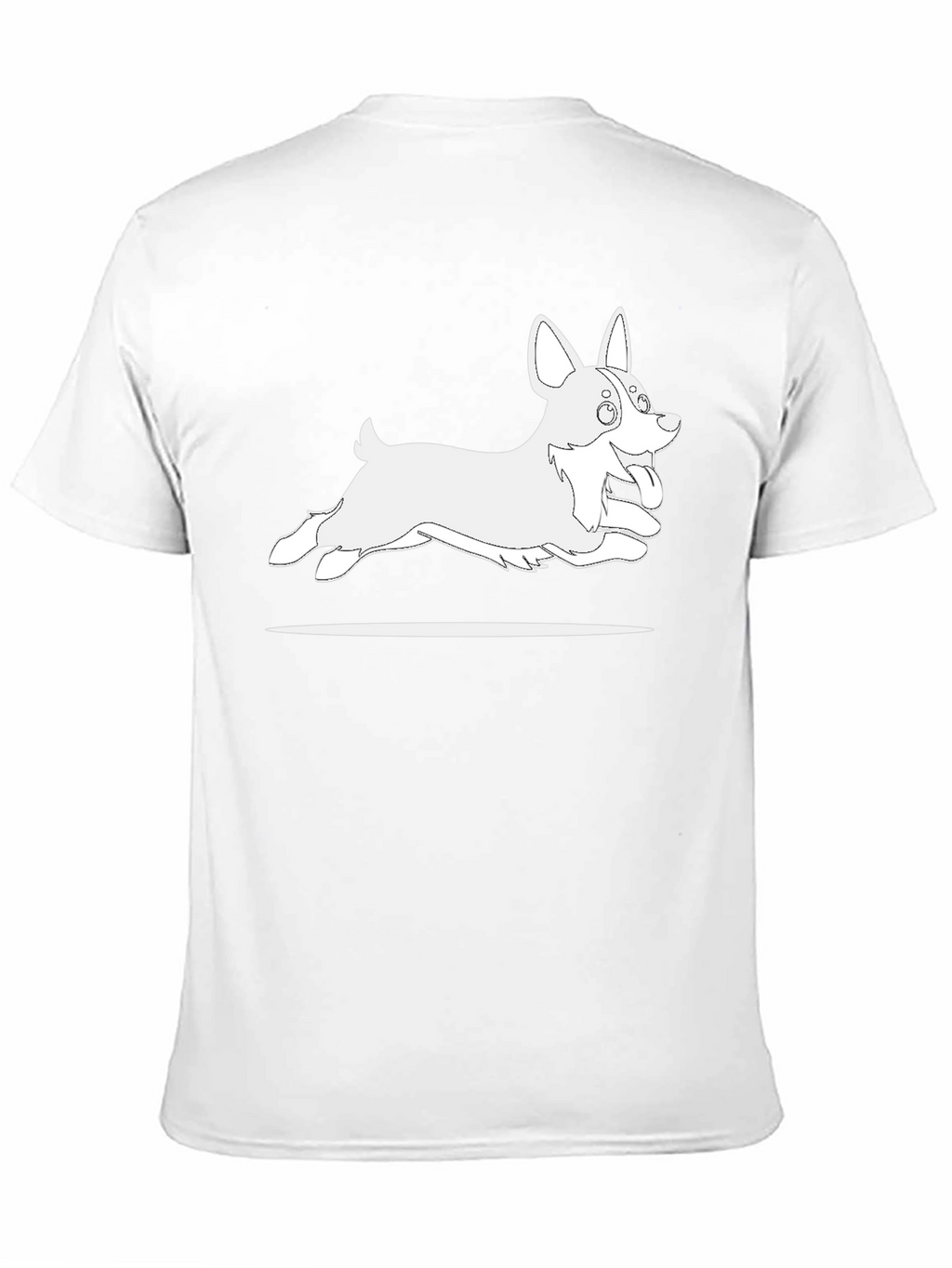 Black T-Shirt with Cartoon Dog Graphic