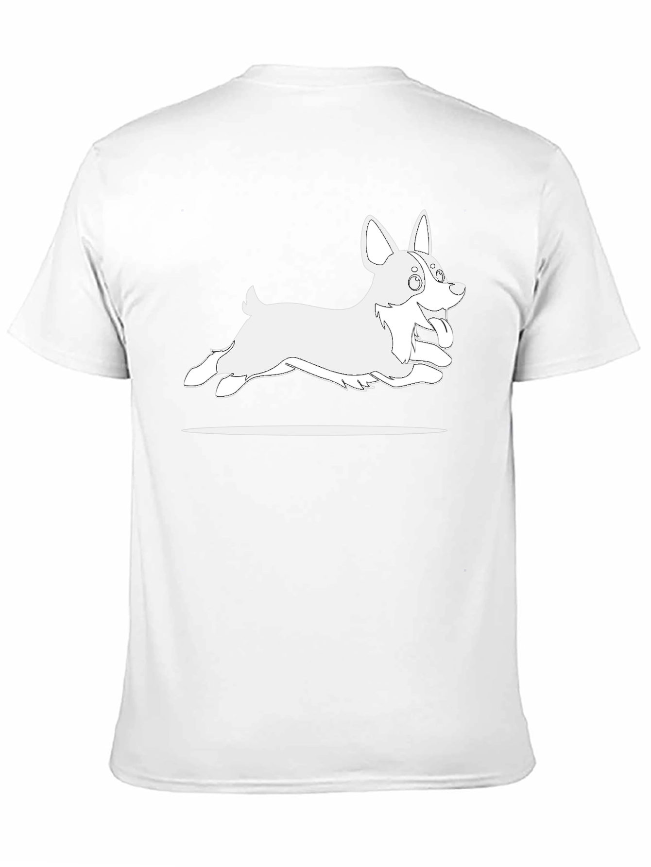 Black T-Shirt with Cartoon Dog Graphic