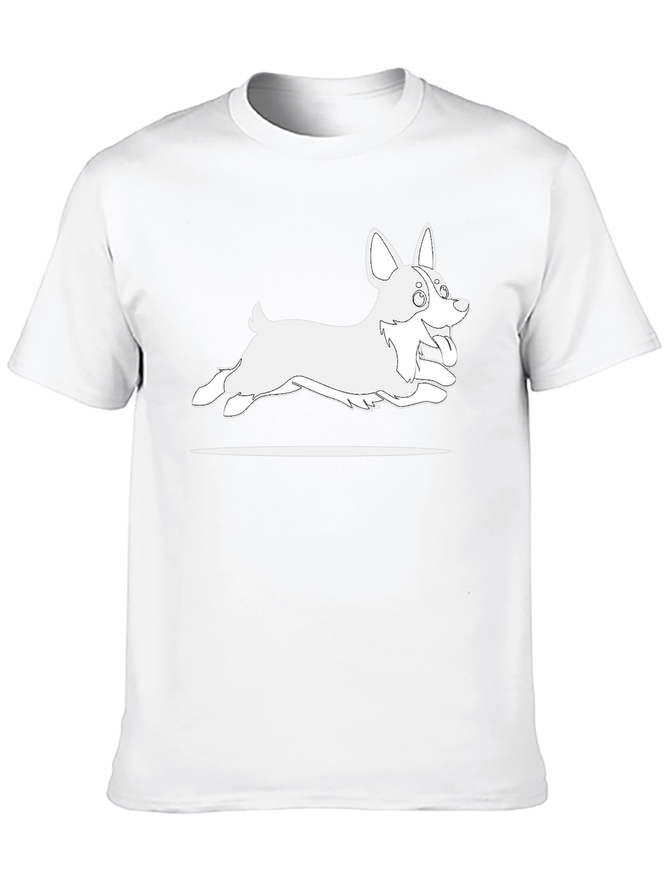 Black T-Shirt with Cartoon Dog Graphic