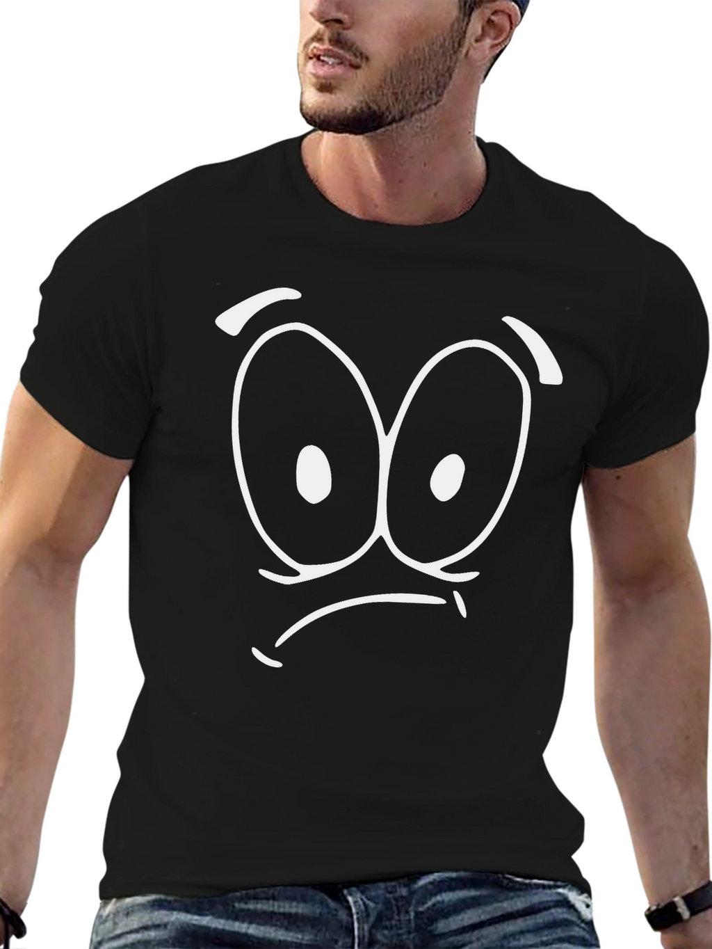Funny Cartoon Face Graphic T-Shirt