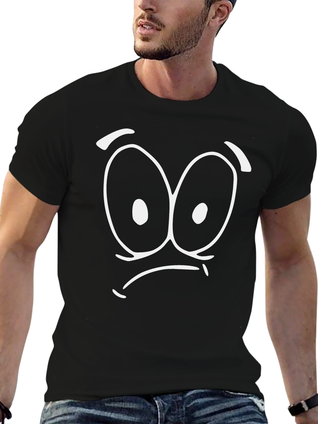Funny Cartoon Face Graphic T-Shirt