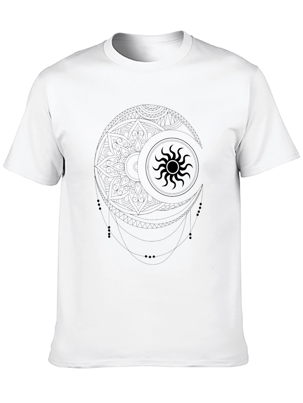 Celestial Sun & Moon Mandala Graphic T-Shirt