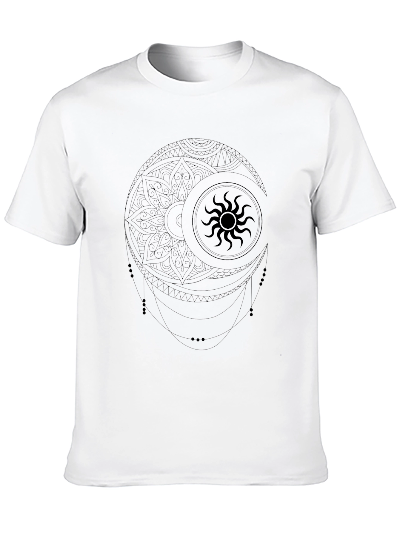 Celestial Sun & Moon Mandala Graphic T-Shirt