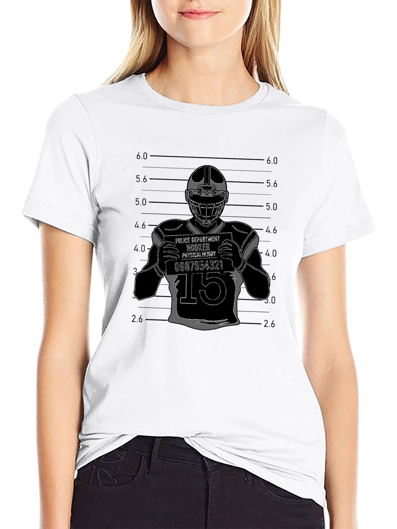 Football Mugshot T-Shirt - Hooker Physical Injury