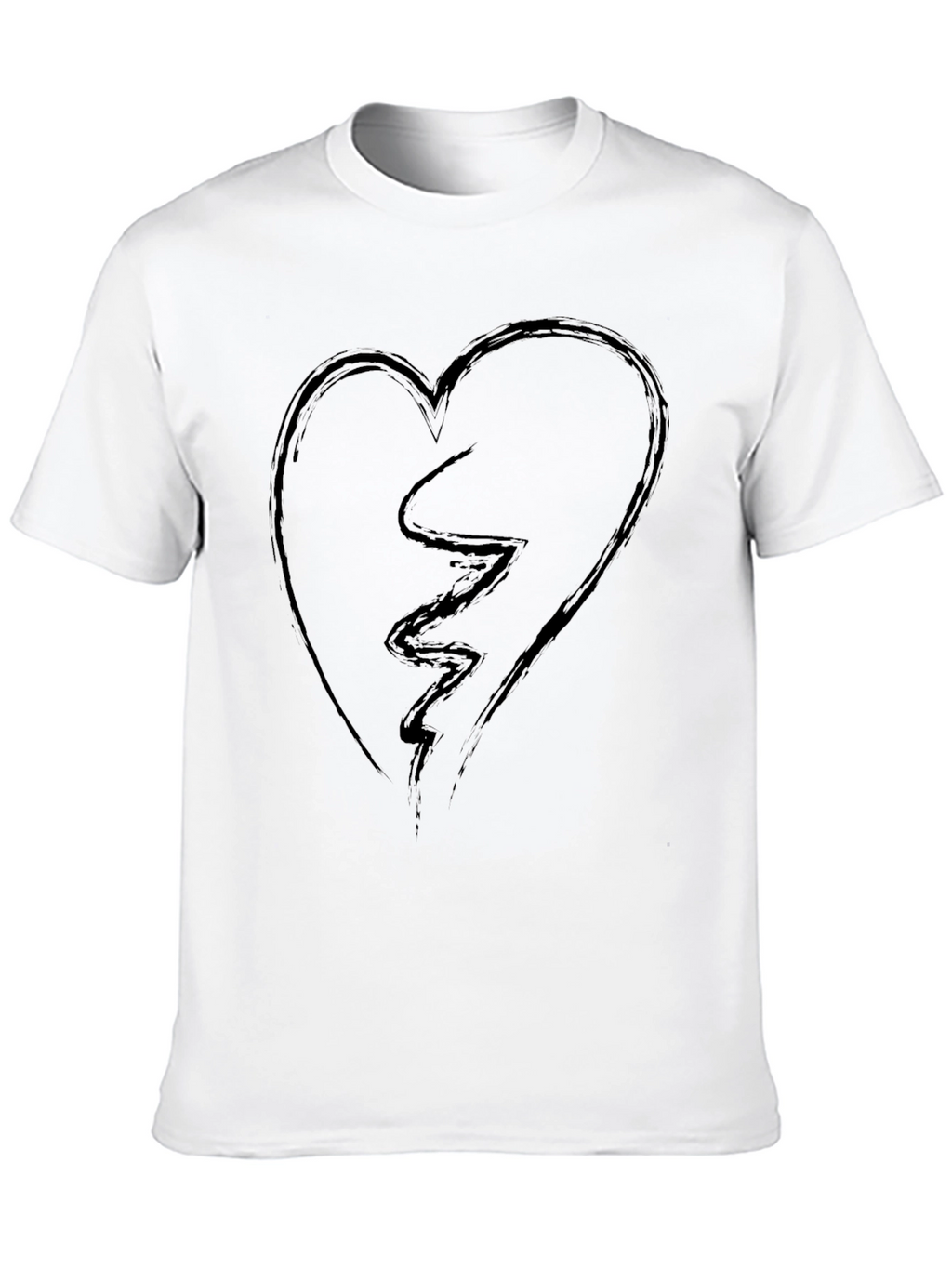 Broken Heart Graphic Tee - Mens Black T-Shirt