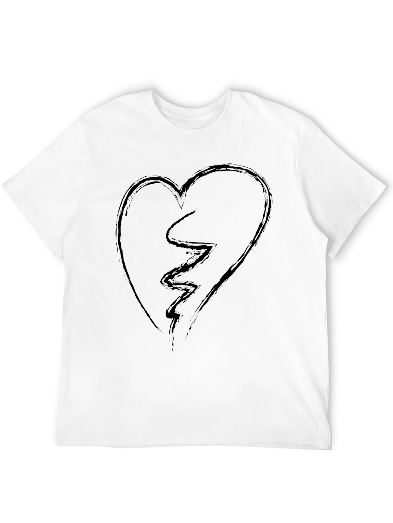 Broken Heart Graphic Tee - Mens Black T-Shirt