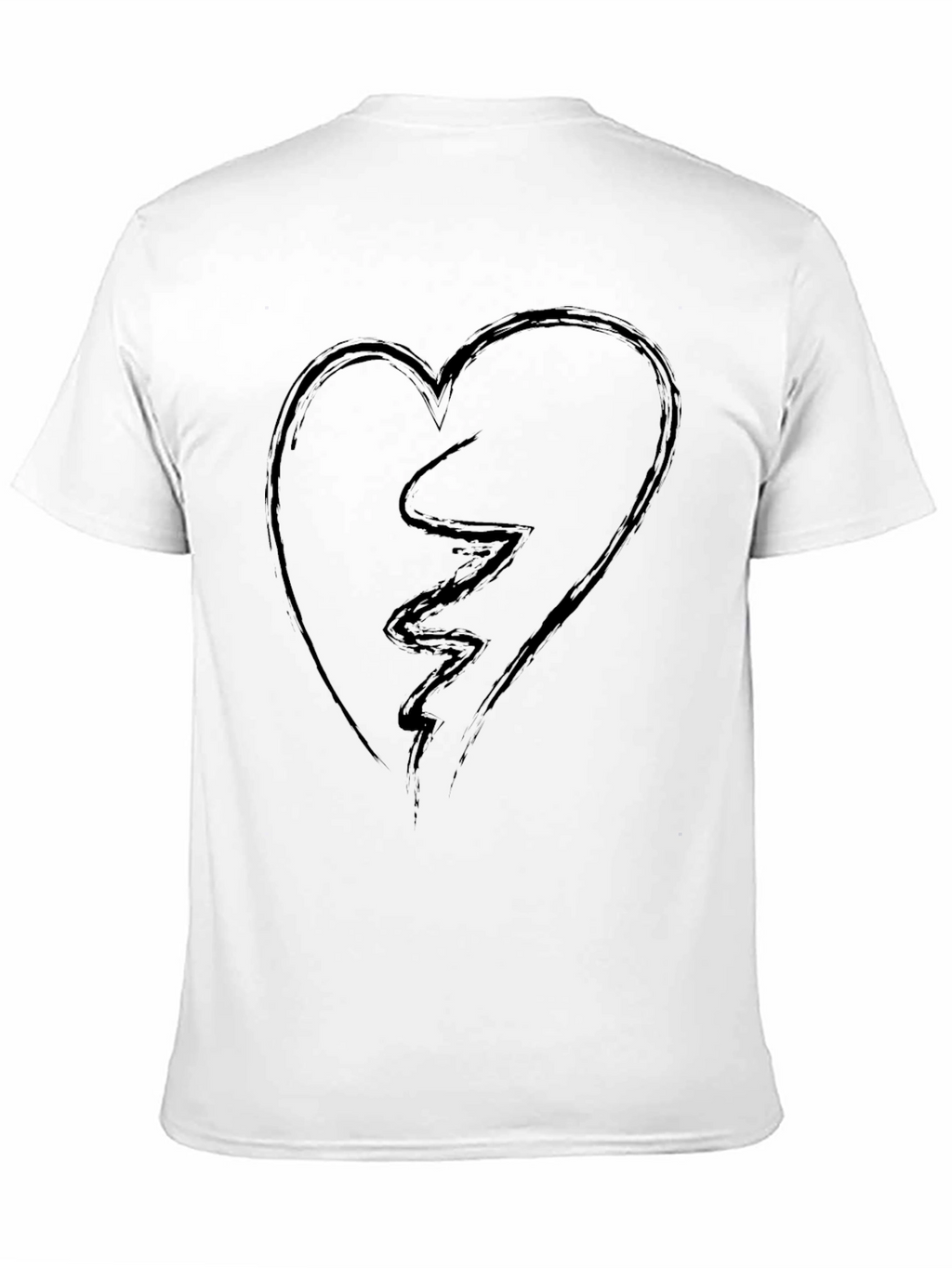 Broken Heart Graphic Tee - Mens Black T-Shirt