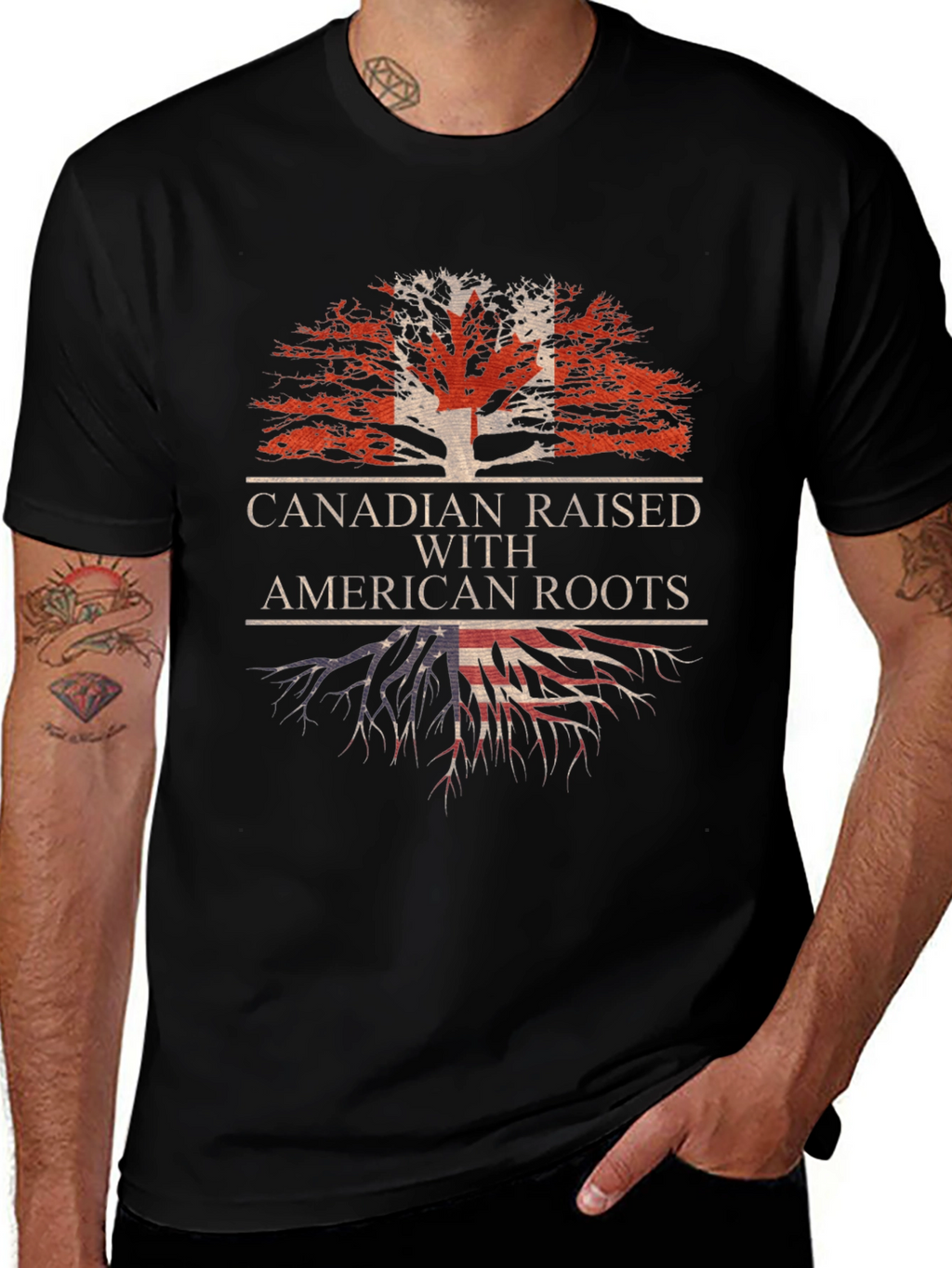 Canadian Raised with American Roots T-Shirt