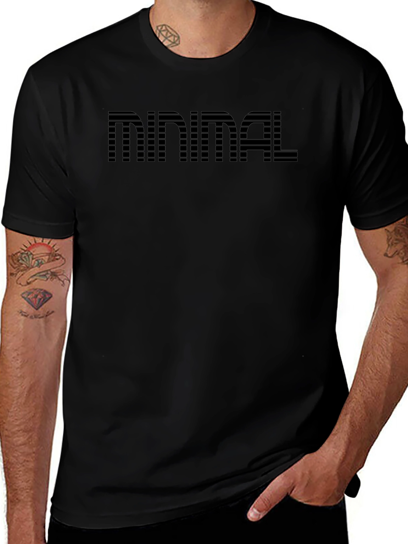 Minimalist Pixel Art T-Shirt - Modern Black Tee
