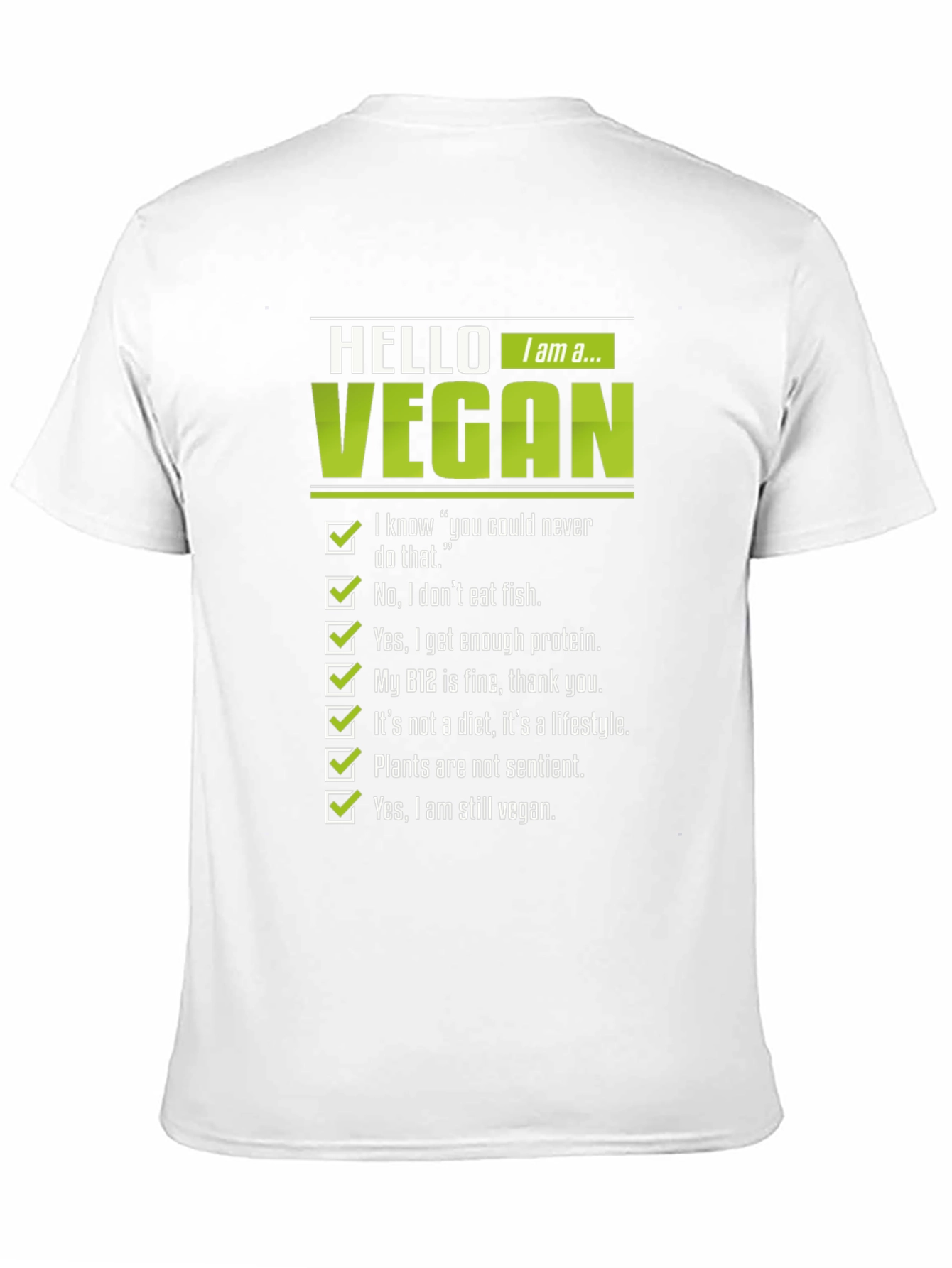 Vegan Statement Graphic Tee - Mens Black T-Shirt