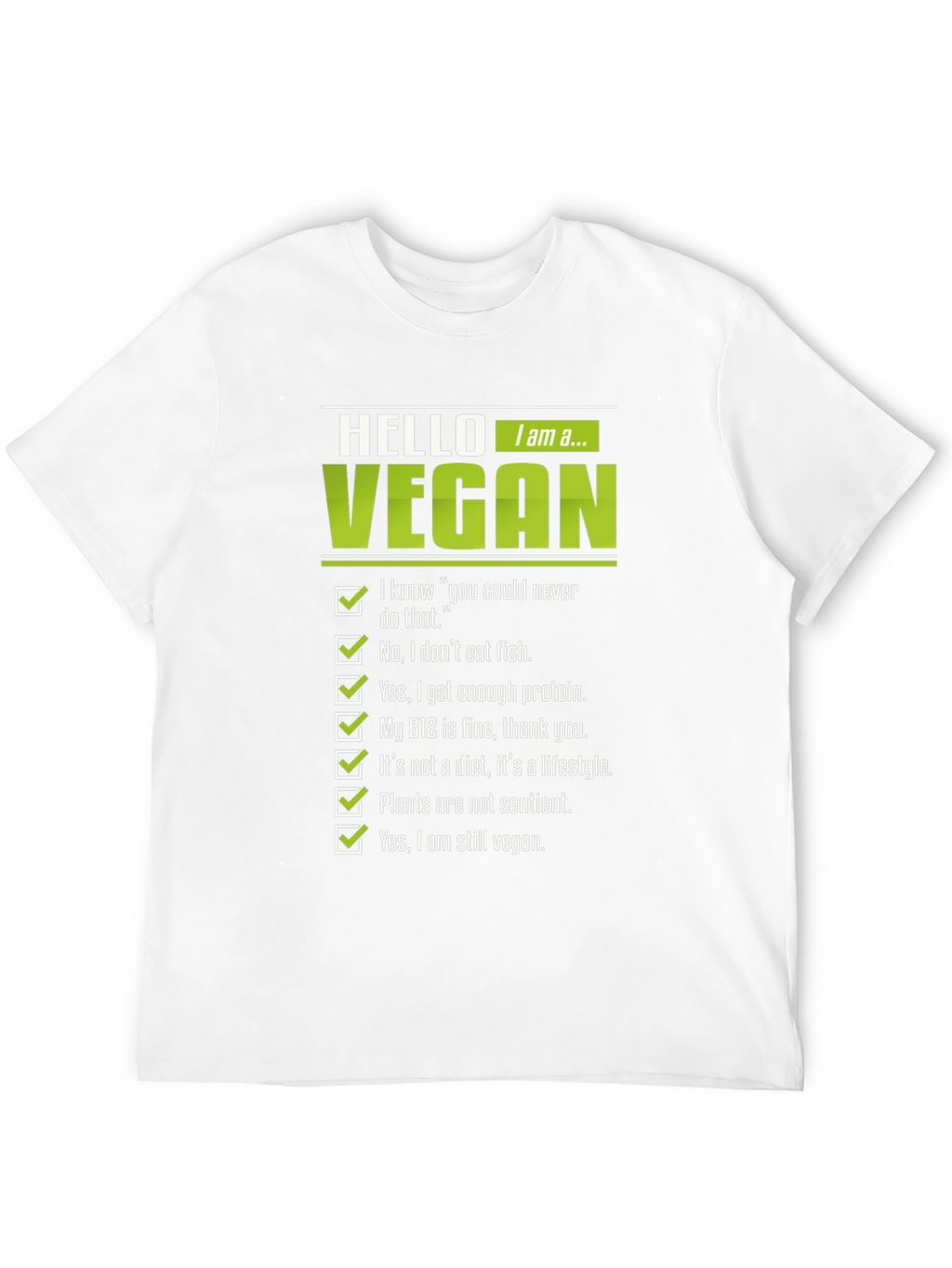 Vegan Statement Graphic Tee - Mens Black T-Shirt