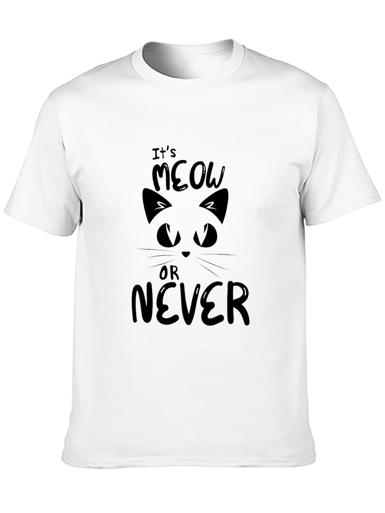 Its Meow or Never Cat Graphic Tee - Black