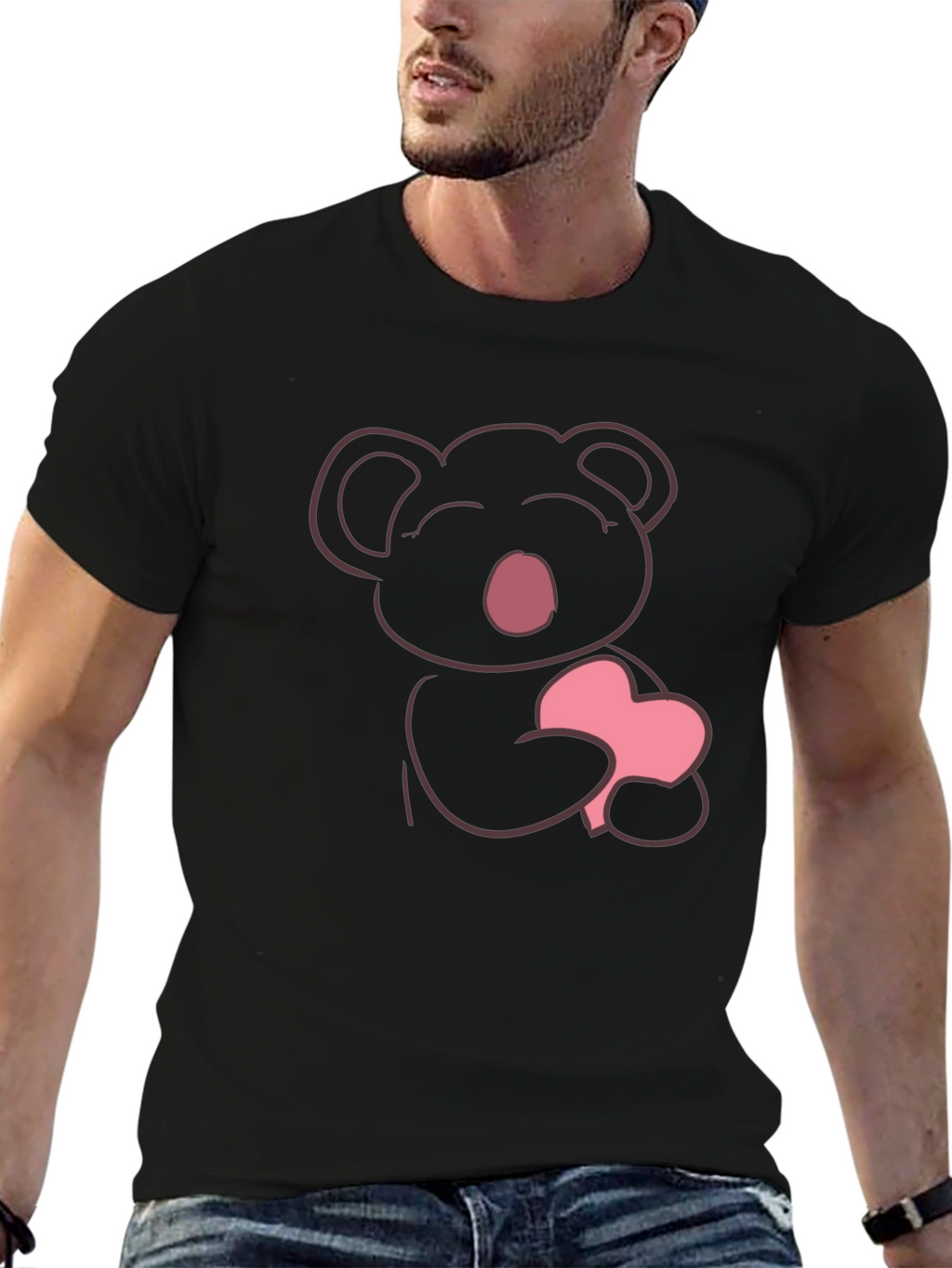Cute Koala Heart Graphic T-Shirt - Soft Cotton Tee