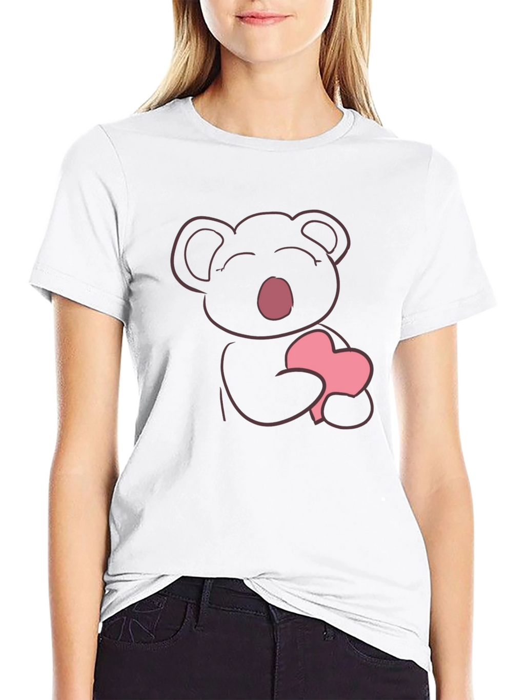 Cute Koala Heart Graphic T-Shirt - Soft Cotton Tee