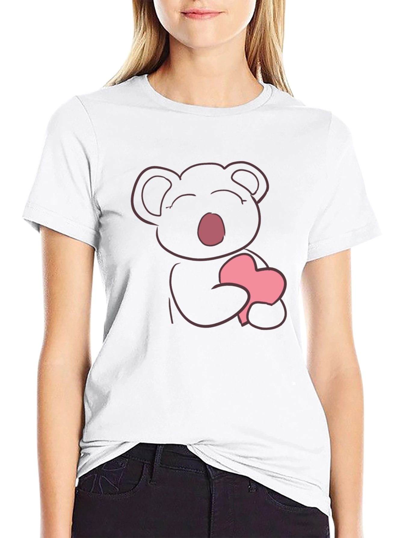 Cute Koala Heart Graphic T-Shirt - Soft Cotton Tee