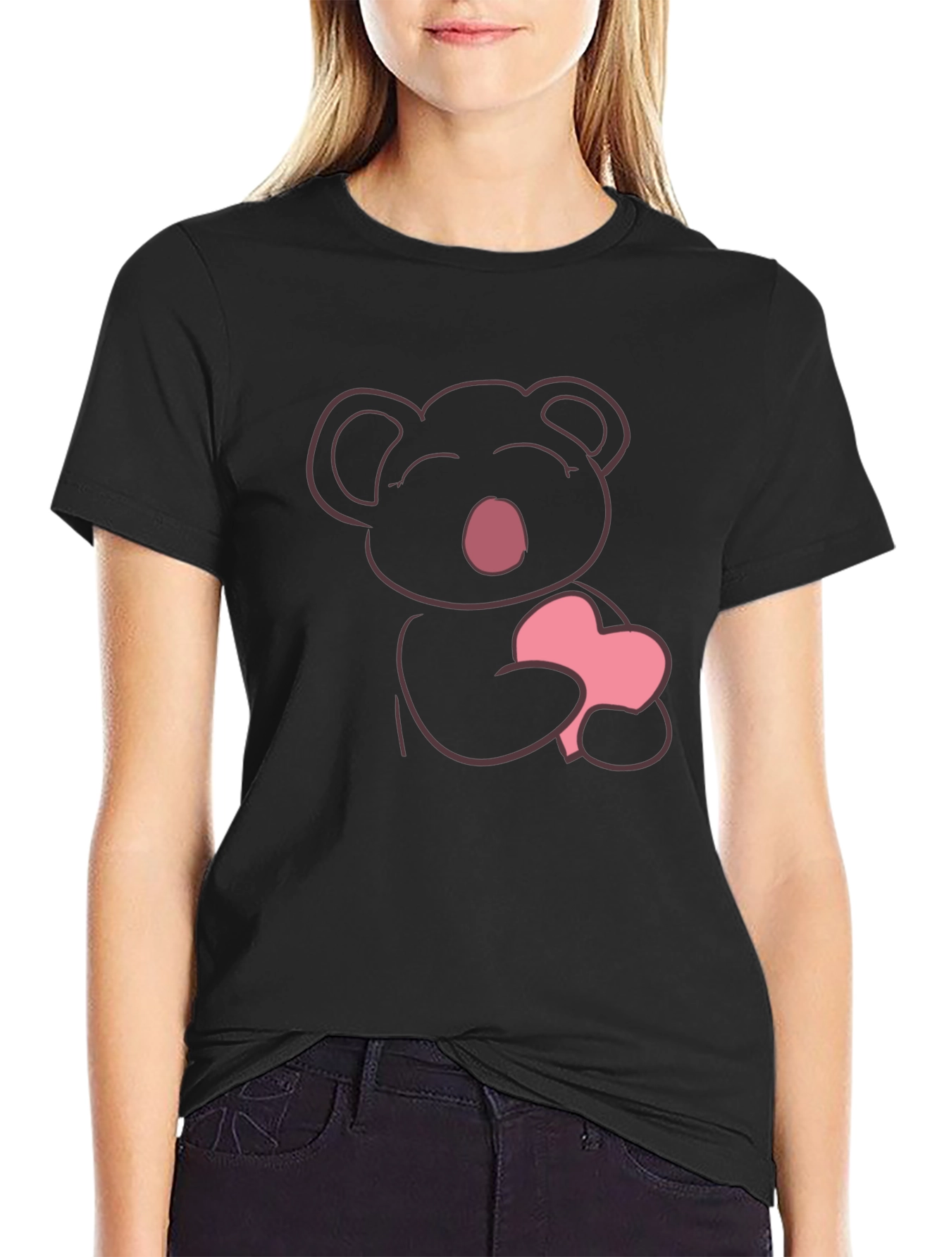 Cute Koala Heart Graphic T-Shirt - Soft Cotton Tee