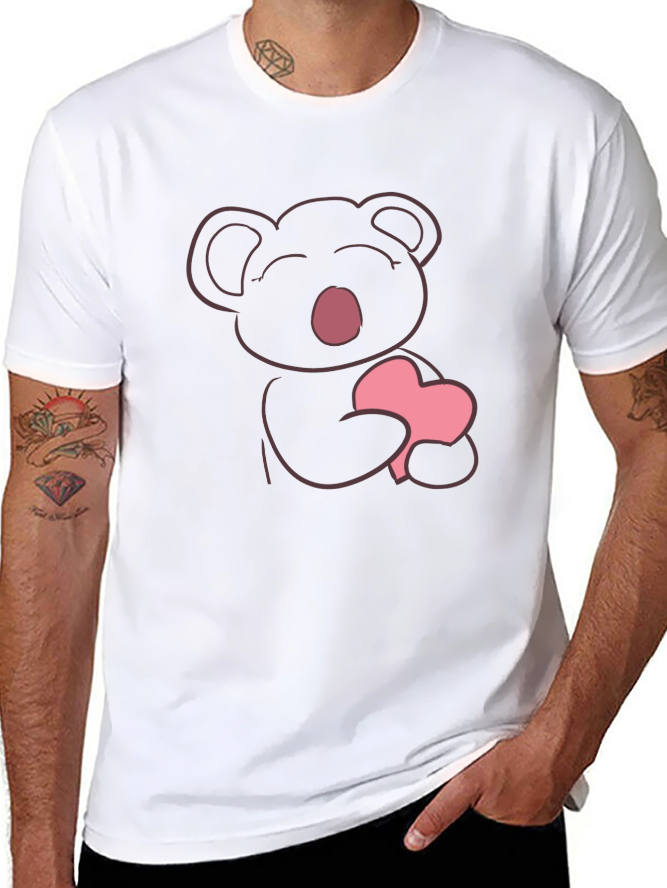 Cute Koala Heart Graphic T-Shirt - Soft Cotton Tee
