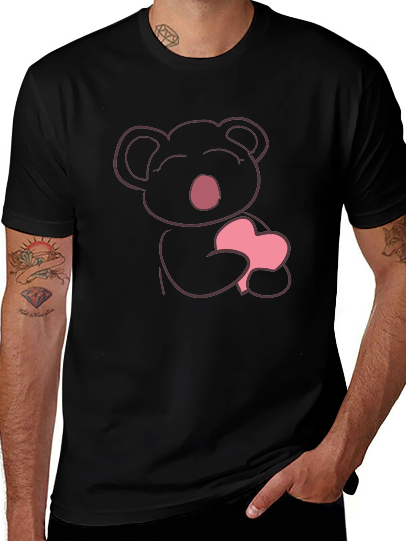 Cute Koala Heart Graphic T-Shirt - Soft Cotton Tee