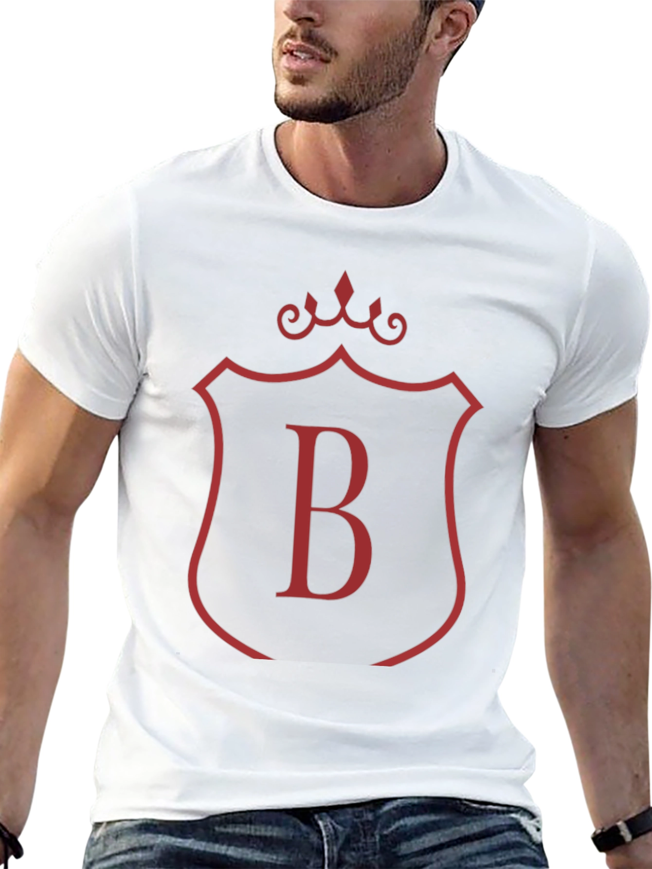 Monogram B Black T-Shirt - Stylish Initial Tee
