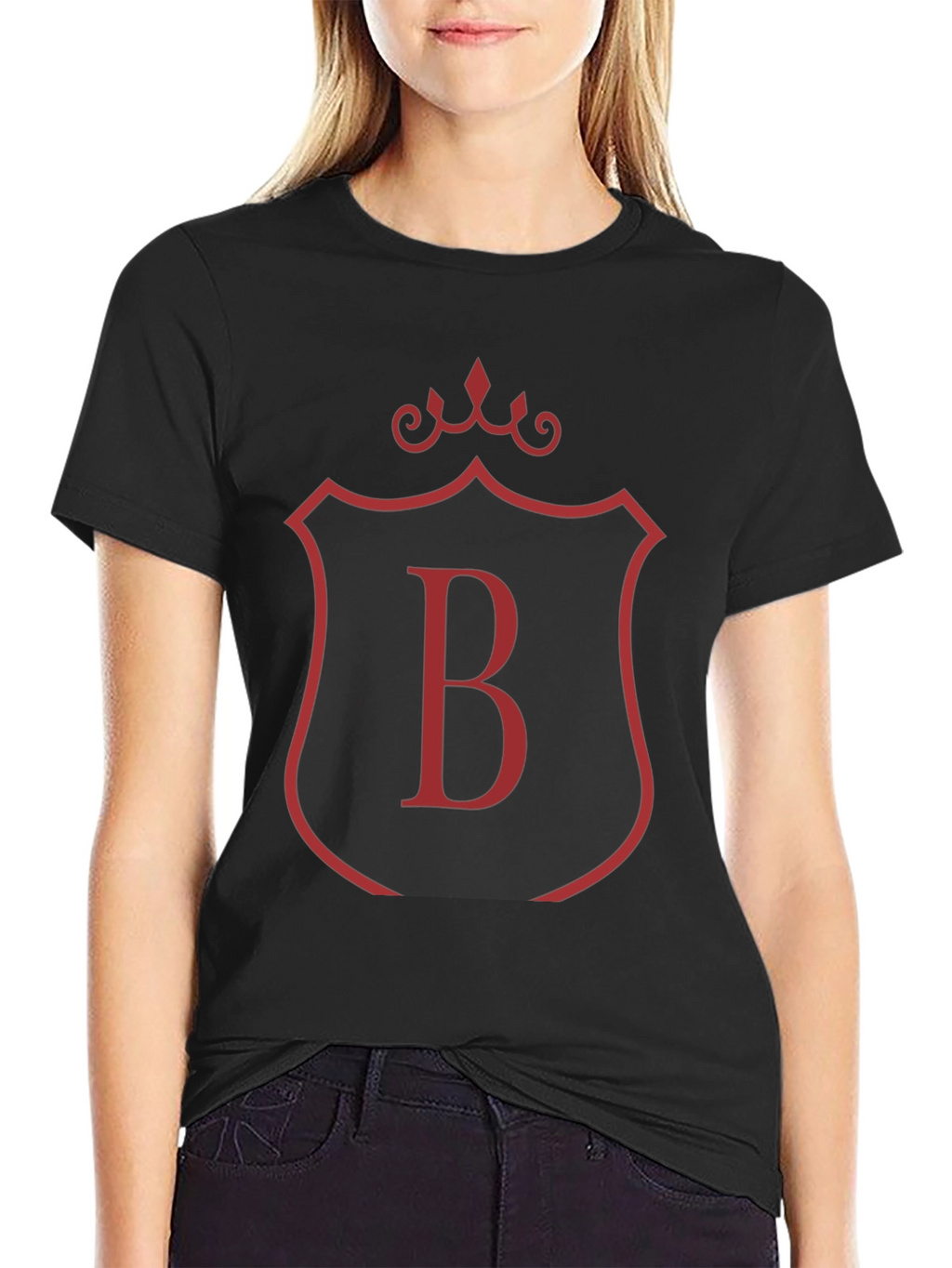 Monogram B Black T-Shirt - Stylish Initial Tee