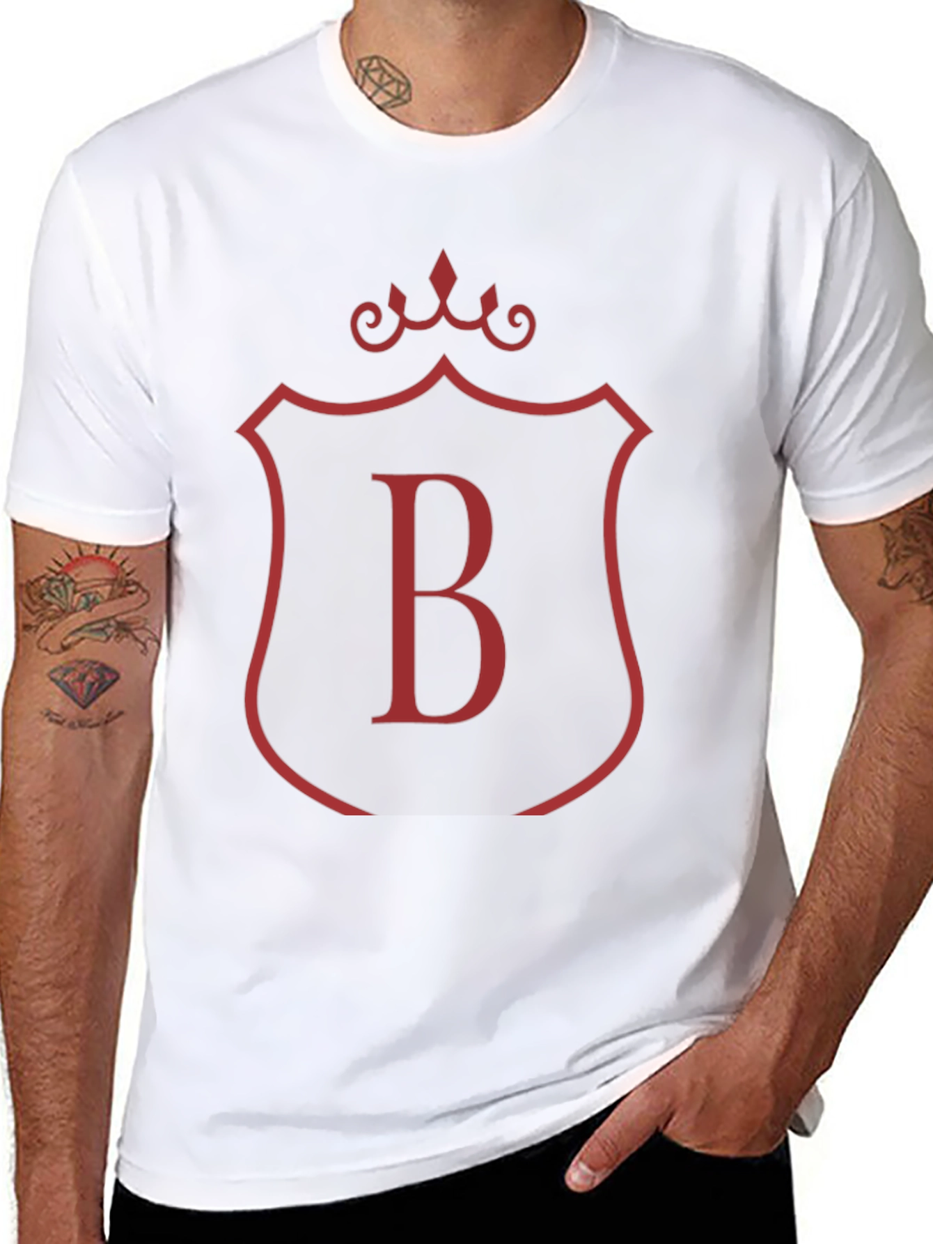 Monogram B Black T-Shirt - Stylish Initial Tee